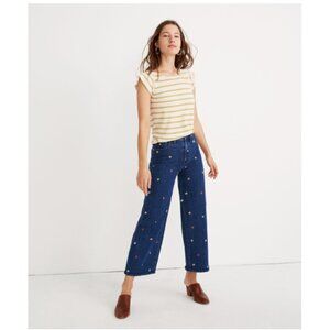 Madewell Wide-Leg Crop Jeans: Confetti Floral Embroidered Edition 24 XS